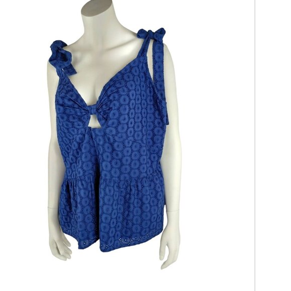 Sofia Jeans Womens 3X Blue Peplum Tank Top New with Tags - Picture 2 of 11